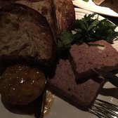 Bavette's Bar & Boeuf - Chicago, IL, United States. Peppered duck n goat cheese terrine with apricot mustard n toast