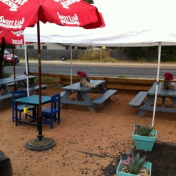 Valentina's Tex Mex BBQ - Austin, TX, United States. Lots of umbrella-covered seating