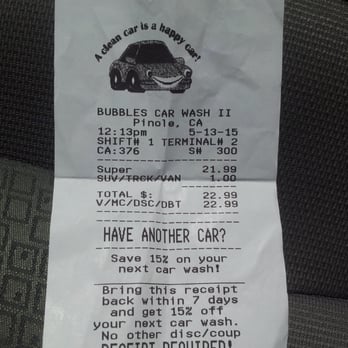 Bubbles car wash coupons