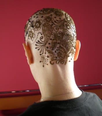 henna on a bald head an intricate henna design applied henna on a bald head an intricate henna design applied
