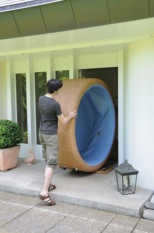 Our portable hot tubs fit through a standard doorway and