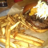 Burger Bar Chicago - Chicago, IL, United States. Pork Belly Burger & Fries $15