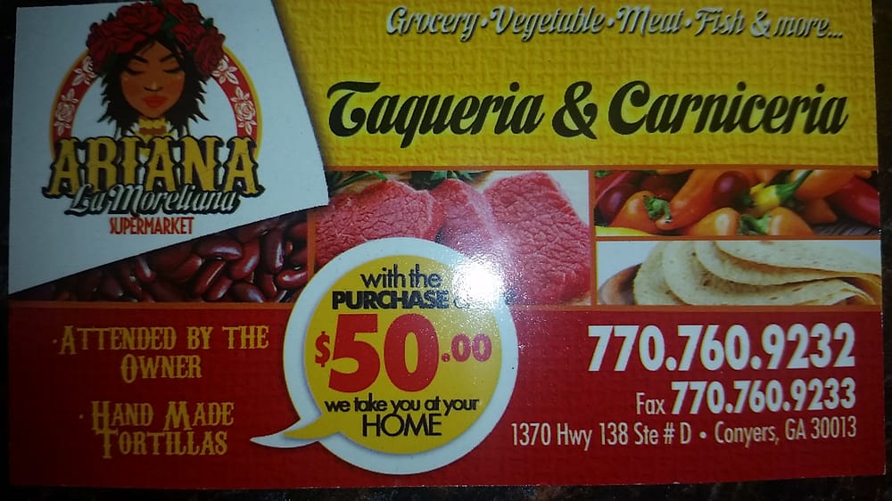 Ariana La Moreliana Supermarket Inc Mexican Conyers, GA Yelp