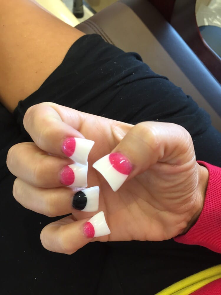 Pink and white with a flare and moon shape Yelp