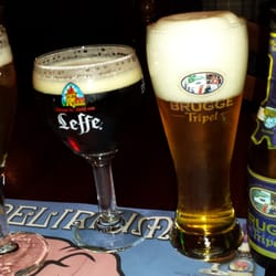 Bierbrasserie Cambrinus - Bruges, West-Vlaanderen, Belgium. Each beer is served in its special glass.