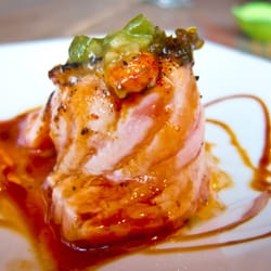 Kai Zan - Chicago, IL, United States. Orange Rush (scallop wrapped in salmon)