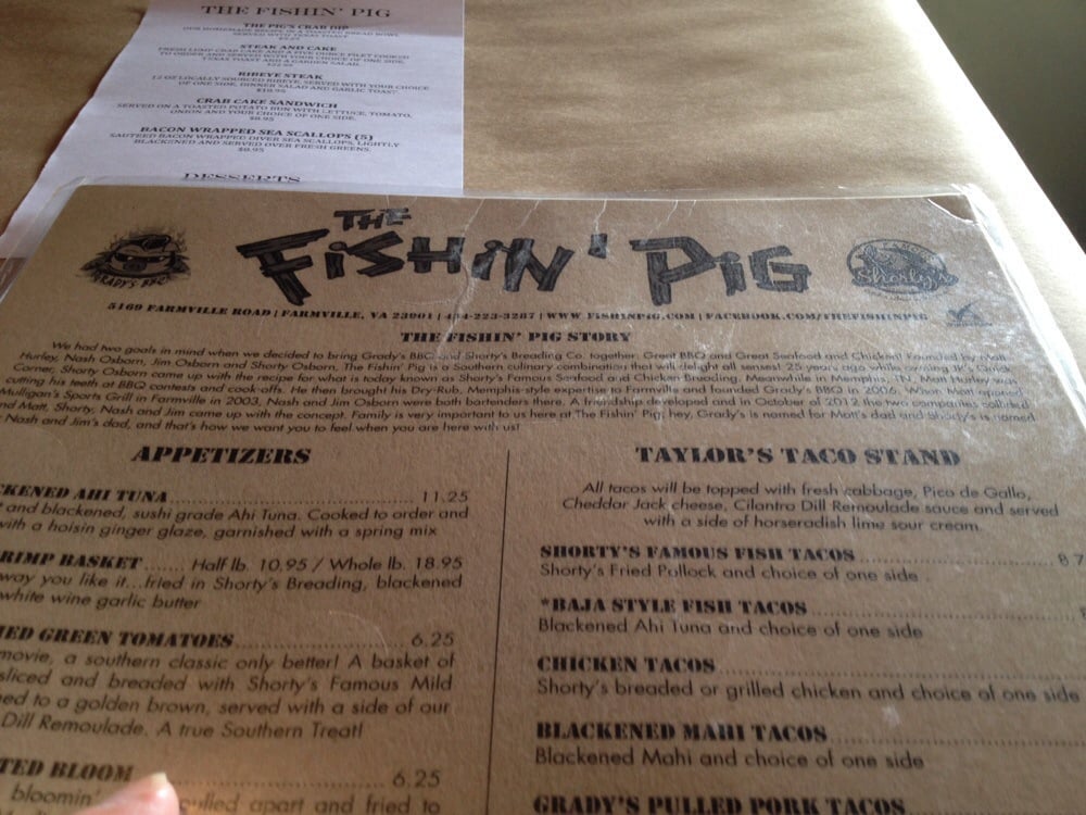 The Fishin’ Pig Barbeque Farmville, VA Reviews Photos Yelp