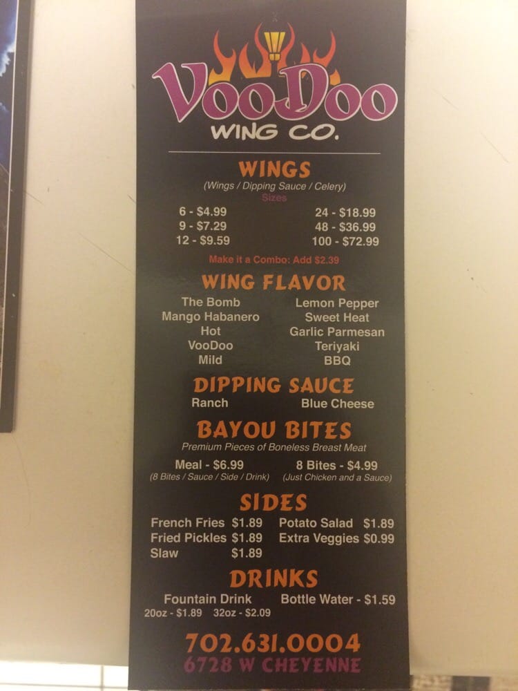 Voodoo Wings Company Chicken Wings Northwest Las Vegas, NV Yelp