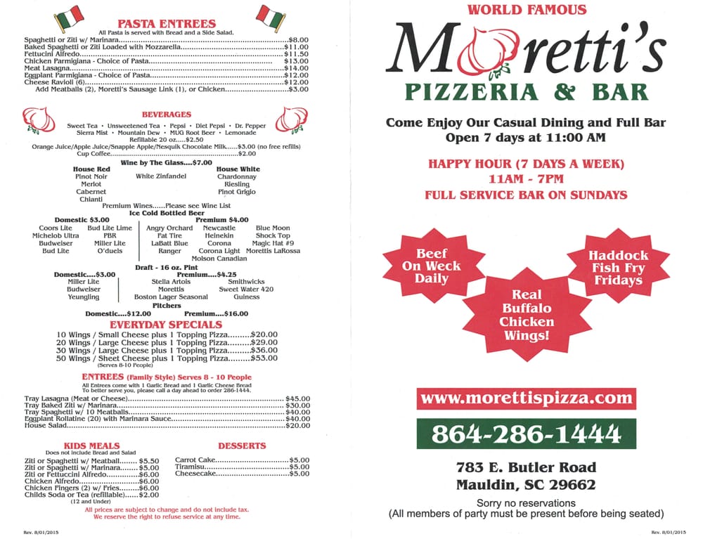 Moretti’s Pizzeria & Bar 10 Photos Pizza 783 E Butler Rd