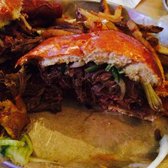 Burger Bar Chicago - Chicago, IL, United States. Hot and smokey burger with truffle fries $16