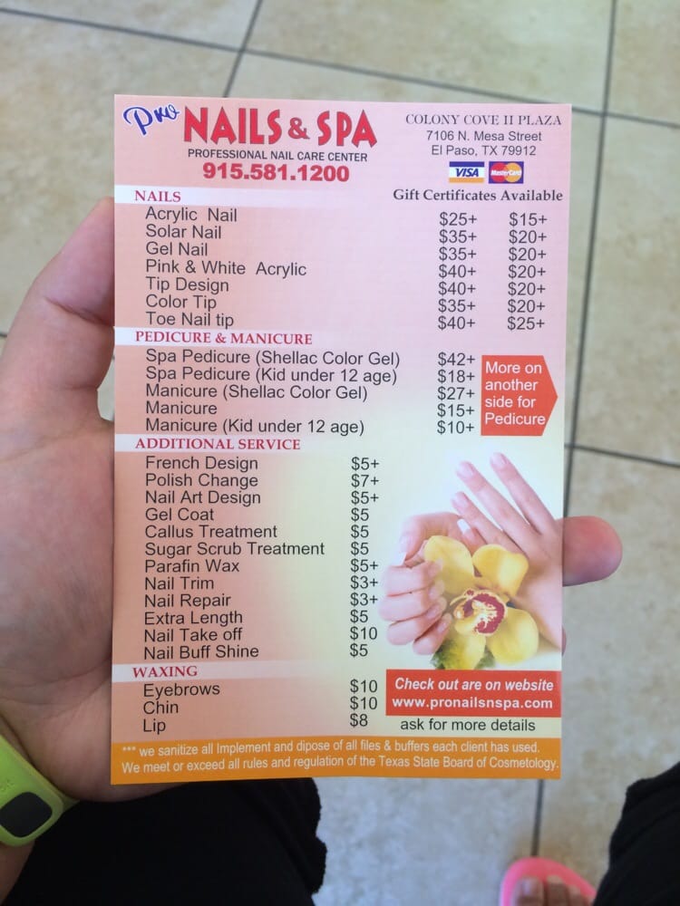 Pro Nails & Spa Nail Salons El Paso, TX Reviews Photos Menu Yelp