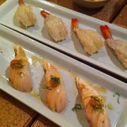 Butter fish and blue shrimp