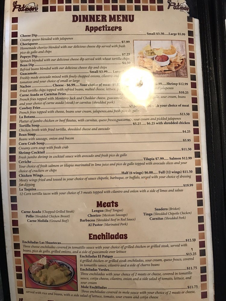 Online Menu of El Patron Mexican Grill and Cantina Restaurant, Gretna