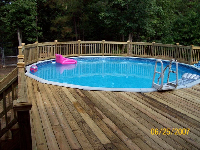 Deck Around Above Ground Pool Yelp Photo Of Triangle Home Solutions Cary Nc United States Deck Around Above