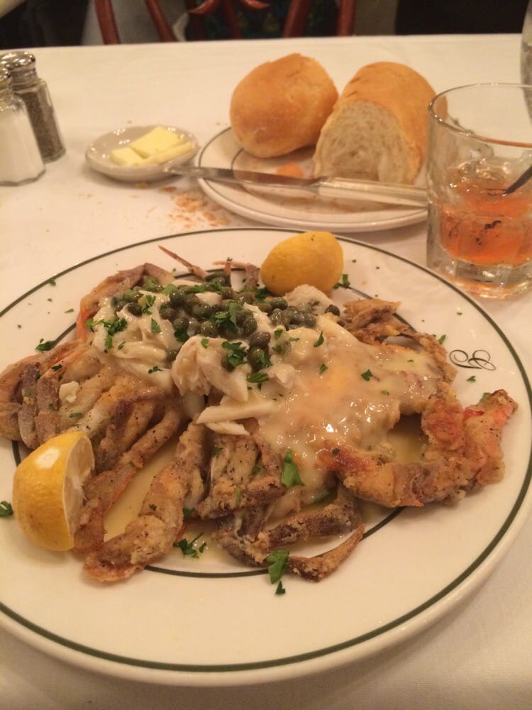 Soft shell crab with lump crab meat and bernaise with capers Yelp