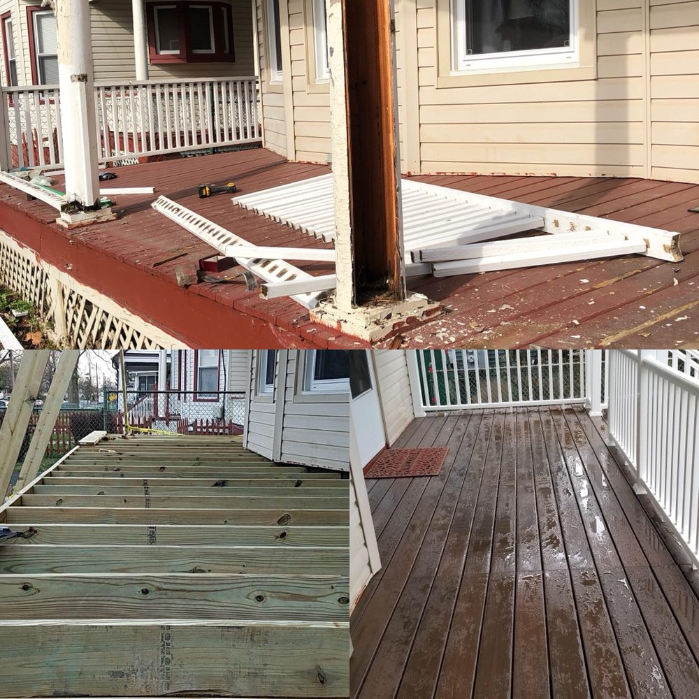 Rejuvenated A Front Porch Completely Reframed And Installed Photo Of Mdr Home Improvement Rahway Nj United States Rejuvenated A Front