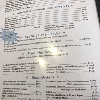 Creekside Cafe Menu Sonoma Creekside Cafe Menu Sonoma