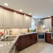 Dream Kitchens 195 Photos Contractors 139 Daniel Webster Hwy Natural Cherry Cabinetry With Photo Of Dream Kitchens Nashua Nh United States Two Toned Kitchen