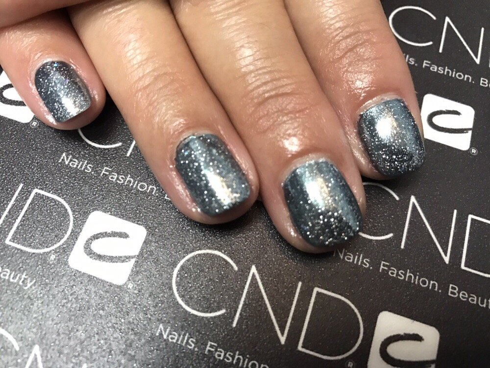 Cnd Shellac In Asphalt With Wildflowers Powdered Sugar Topped Photo Of Nails Hair By Kira Huntington Beach Ca United States