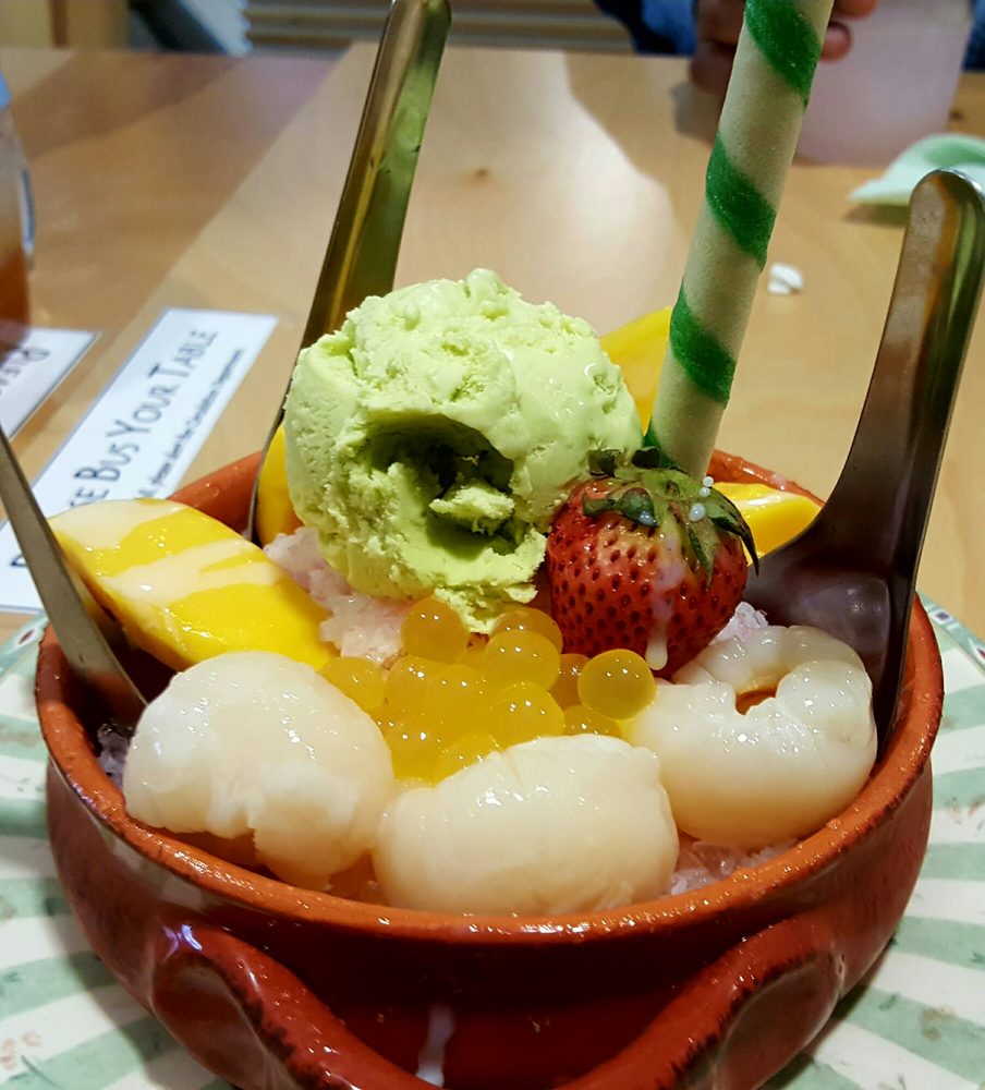 Shaved ice lychee syrups