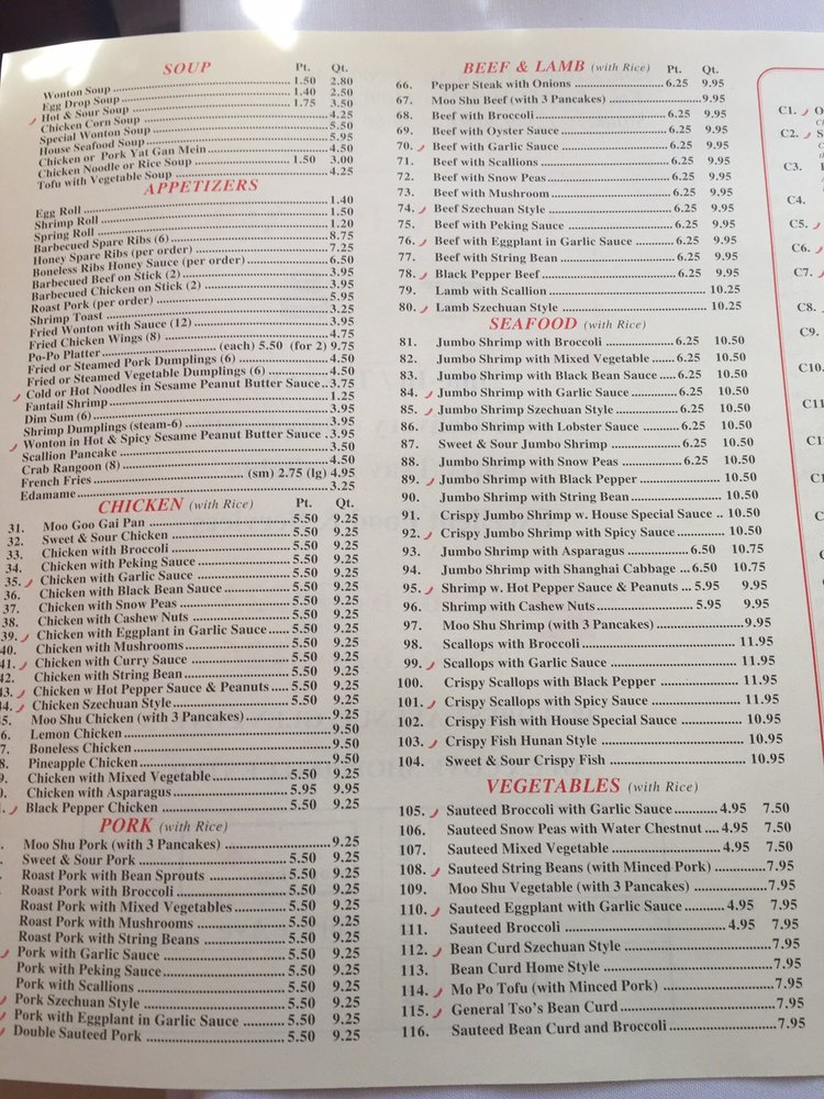 Sheng S Chinese Restaurant Menu Sheng S Chinese Restaurant Menu
