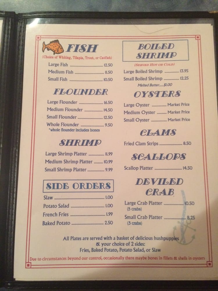 Online Menu of Sandpiper Seafood Restaurant, Clinton, North Carolina