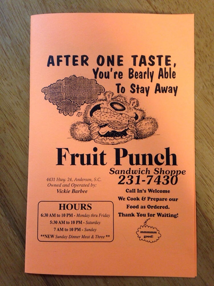 Fruit Punch Sandwich Shop 17 Reviews Sandwiches 4431 Hwy 24