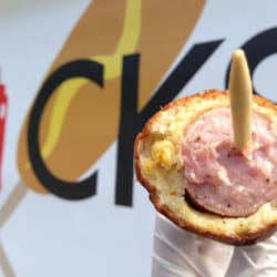 Photo of Sticks - San Francisco, CA, United States. One of their many corn dogs, chicken apple corn dog.