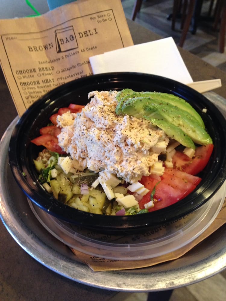 Deli Plate With Lettuce Tomato Onion Avocado And En Salad Photo Of Brown Bag Deli Houston Tx United States Plate With