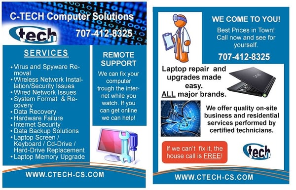c tech computer solutions inc it services computer repair 764 computer and network support technician flyers