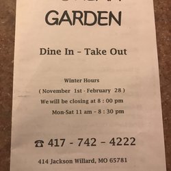 Korean Garden Restaurants 414 E Jackson St Willard Mo Photo Of Korean Garden Willard Mo United States Menu
