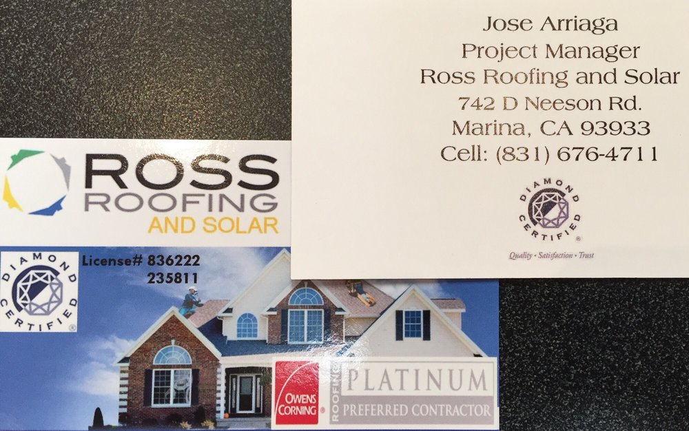 Ross Roofing 742 Neeson Rd Marina Ca Phone Number Yelp