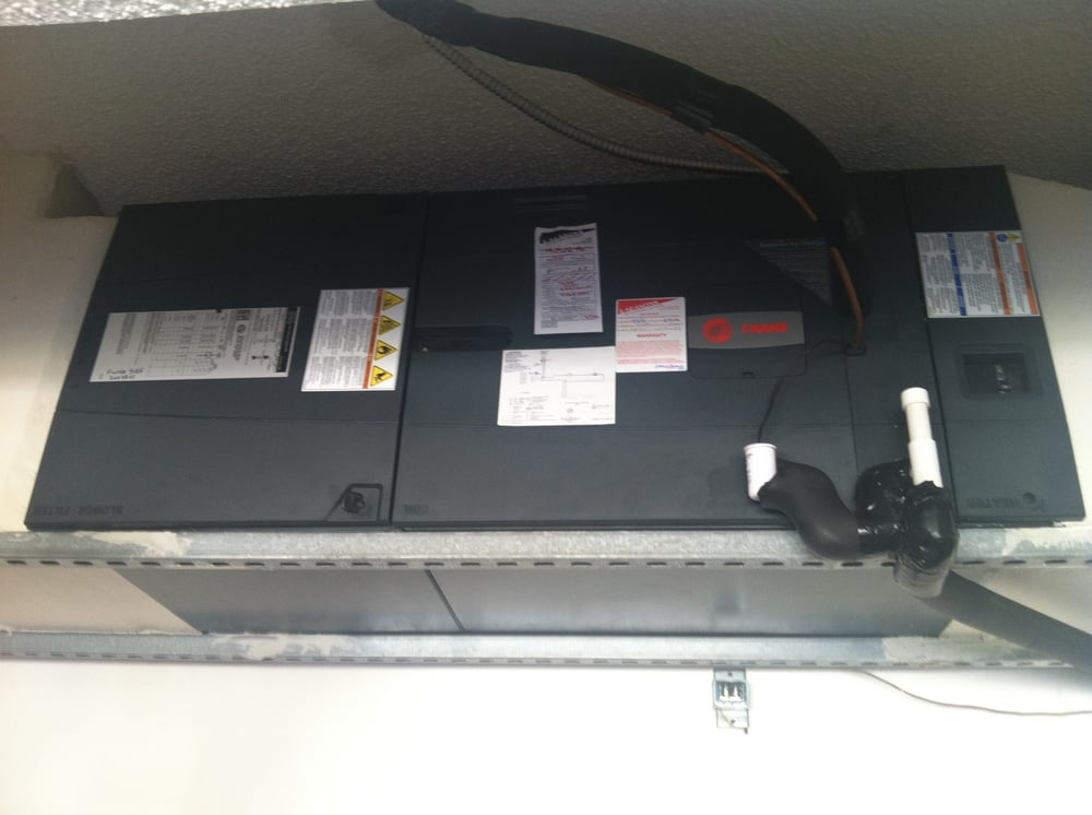Horizontal Air Handler Hanging Below The Ceiling In Garage Yelp 33 Photos For 4 Seasons Air Conditioning And Heating Inc