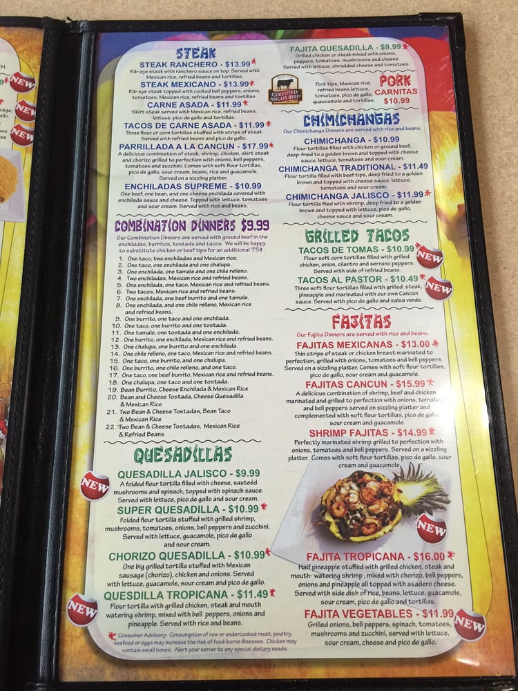 Cancun Mexican Restaurant Crescent Springs Ky Menu Cancun Mexican Restaurant Crescent Springs Ky Menu