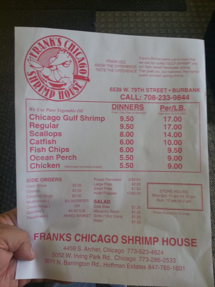 Frank’s Chicago Shrimp House 19 Reviews Seafood 6539 W 79th St