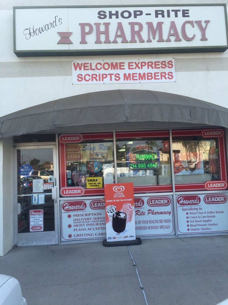 Howards Shop Rite Pharmacy CLOSED Drugstores 731 N Placentia Ave