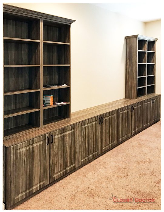 Custom Entertainment Center In A Textured Melamine Finish Yelp Photo Of The Closet Doctor Lincoln Ca United States Custom Entertainment Center