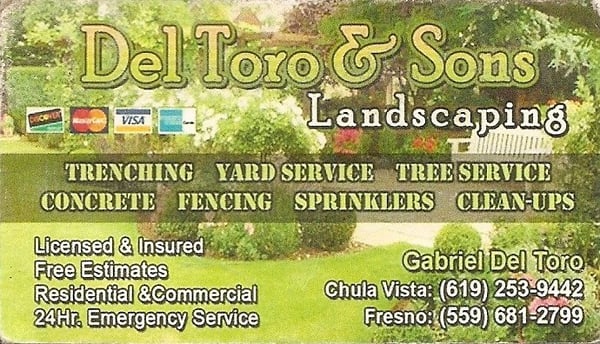 Del Toro Sons Landscaping Company Tree Services Chula Vista Photo Of Del Toro Sons Landscaping Company Chula Vista Ca United States
