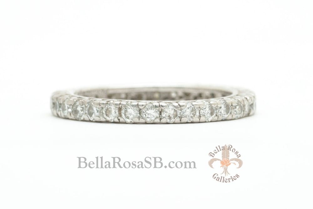 Vintage Diamond Eternity Wedding Band Crafted From Platinum Photo Of Bella Rosa Galleries Santa Barbara Ca United States Vintage Diamond