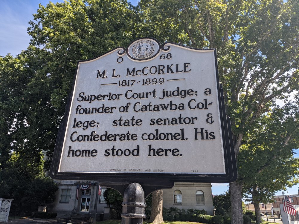 ML McCorkle Historical Marker