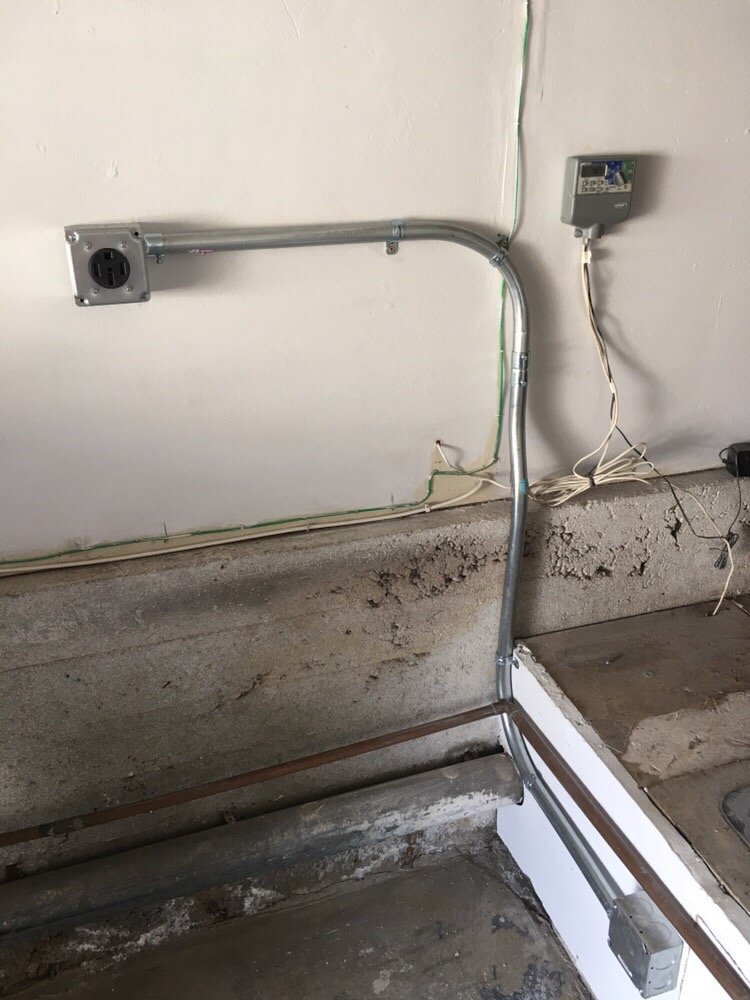 14 50 Nema Outlet For A Tesla Installed On The Interior Garage Wall Photo Of Armor Electric Redondo Beach Ca United States 14 50