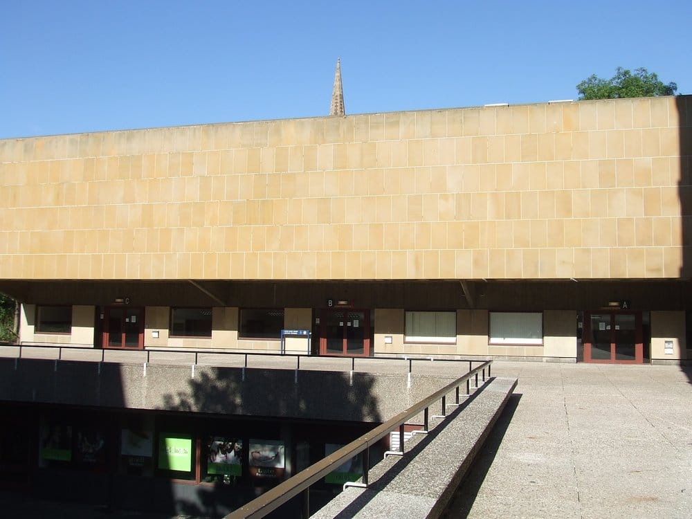 Photograph of the entrance to the David Hume Tower Lecture Theatres