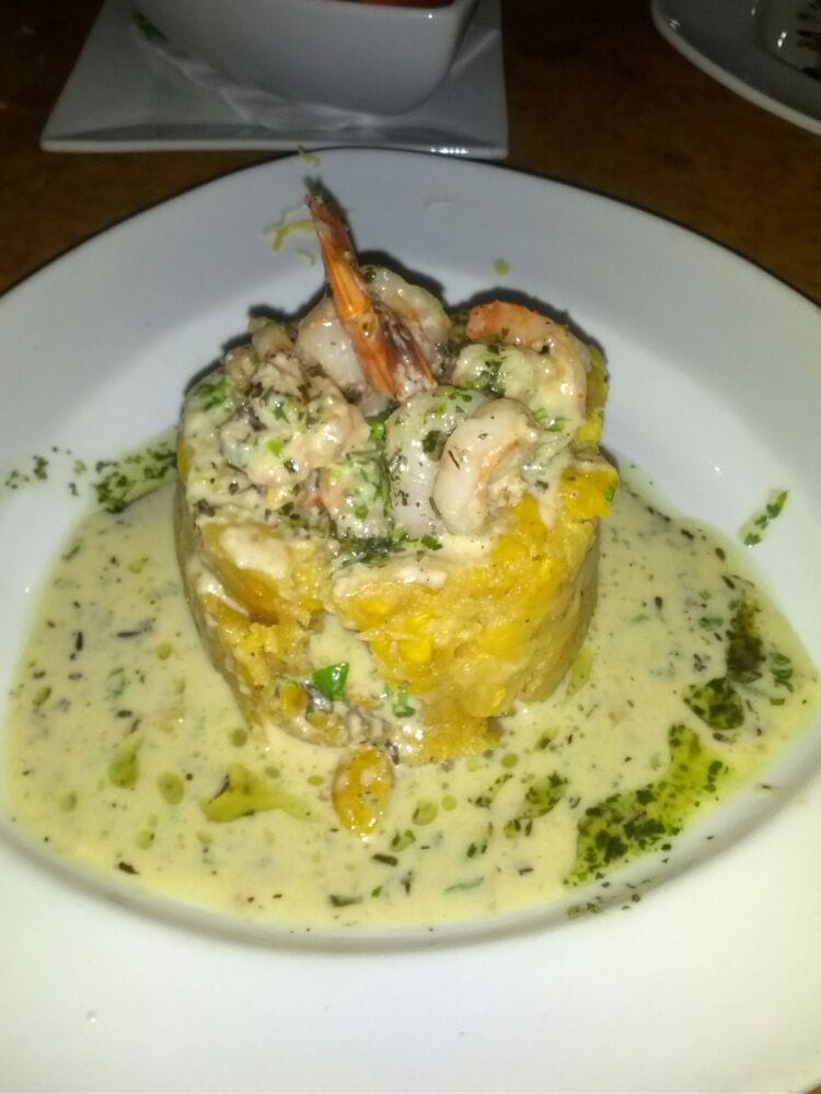 Mofongo with shrimp and garlic sauce. - Yelp