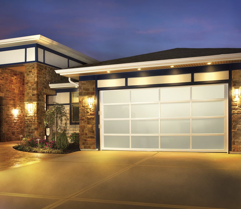 Clear Anodize Aluminum Frame With 1 4 White Laminate Glass By Photo Of Jc Garage Doors And Gates Van Nuys Ca United States