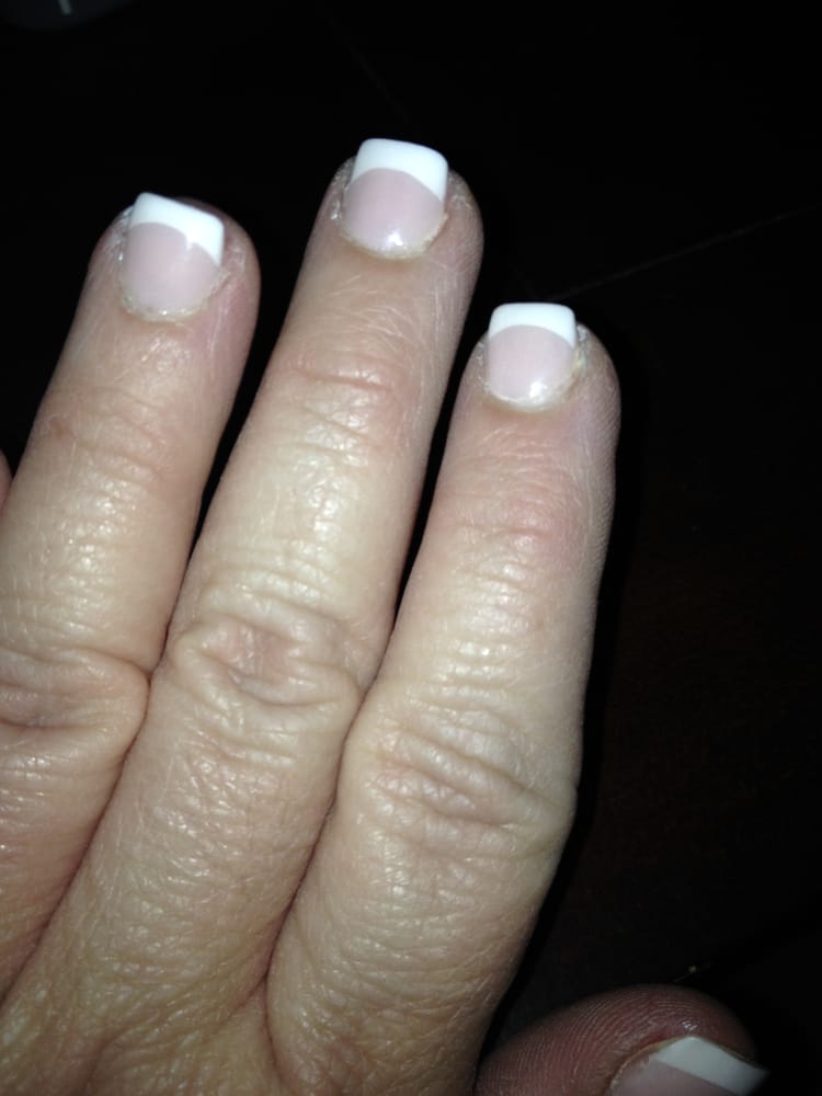 Pink And White With Cnd Opaque Cool Powder Yelp Photo Of V Nails Edmond Ok United States Pink And White