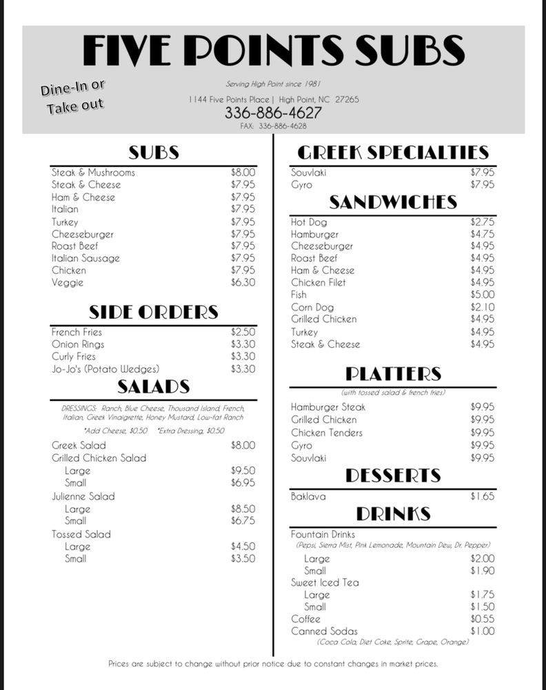 Five Points Subs