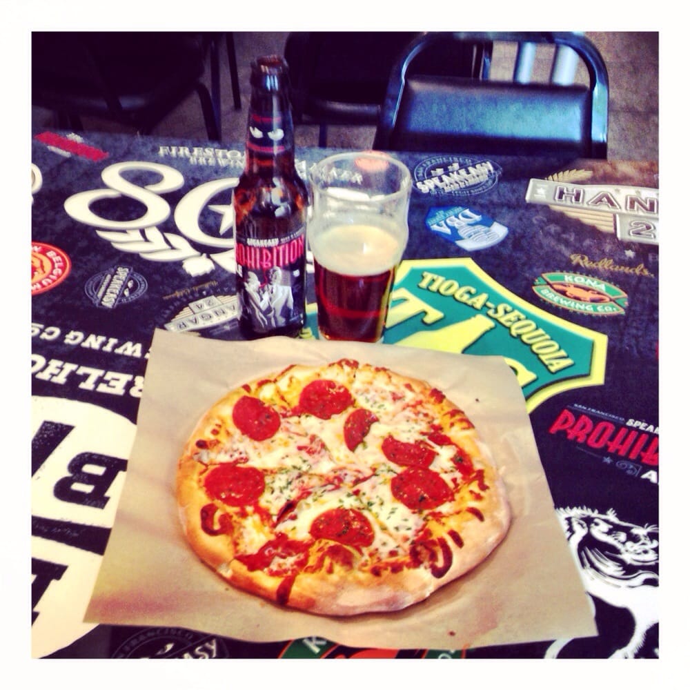 A personal pepperoni pizza and a Prohibition Ale. - Yelp