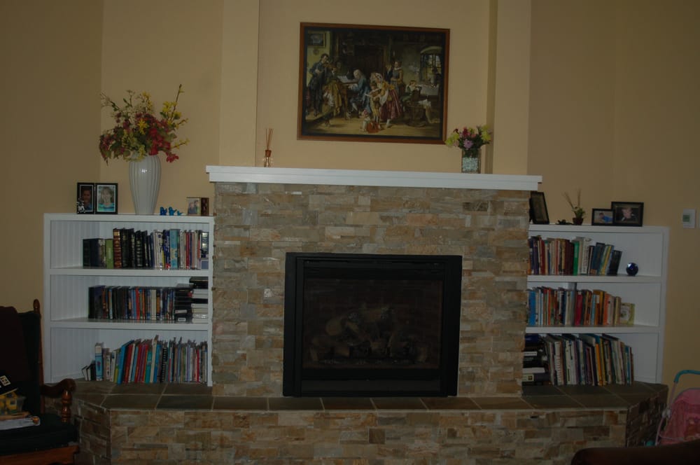 Custom Fireplace and bookshelves Yelp