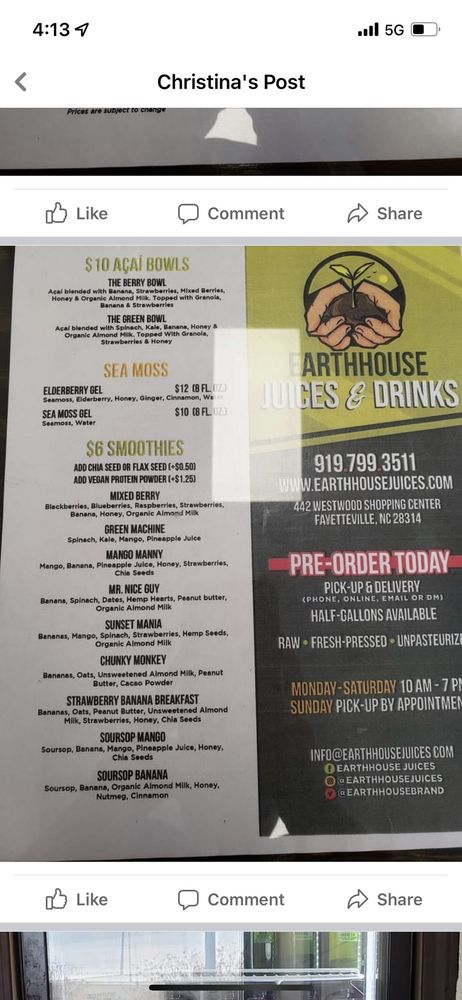 Earthhouse Juices & Drinks