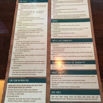 Taco Dive Vero Beach Fl Menu Taco Dive Vero Beach Fl Menu